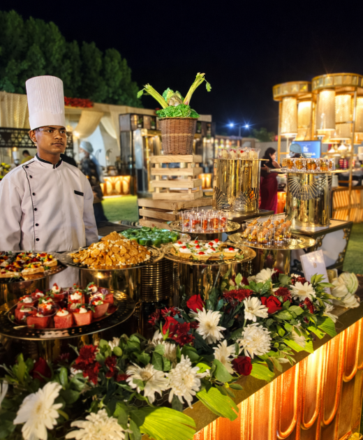 Elegant buffet at evening soirée